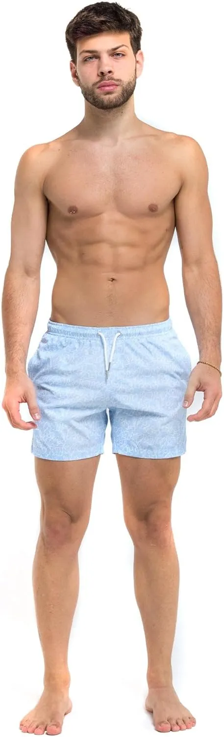 BERMIES Men’s Swim Trunks with Compression Liner - 5.5” Inseam, Quick-Dry, 4-Way Stretch, UPF 50 , Eco-Friendly Fabric