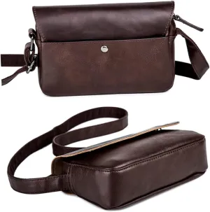 BESPORTBLE Fashion Shoulder Bag Men's Pu Leather Crossbody Messenger Bag for Daily Commuting