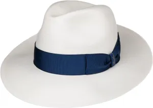 Big Brim Bogart Panama Hat Women/Men Nature-Blue 7 3/4