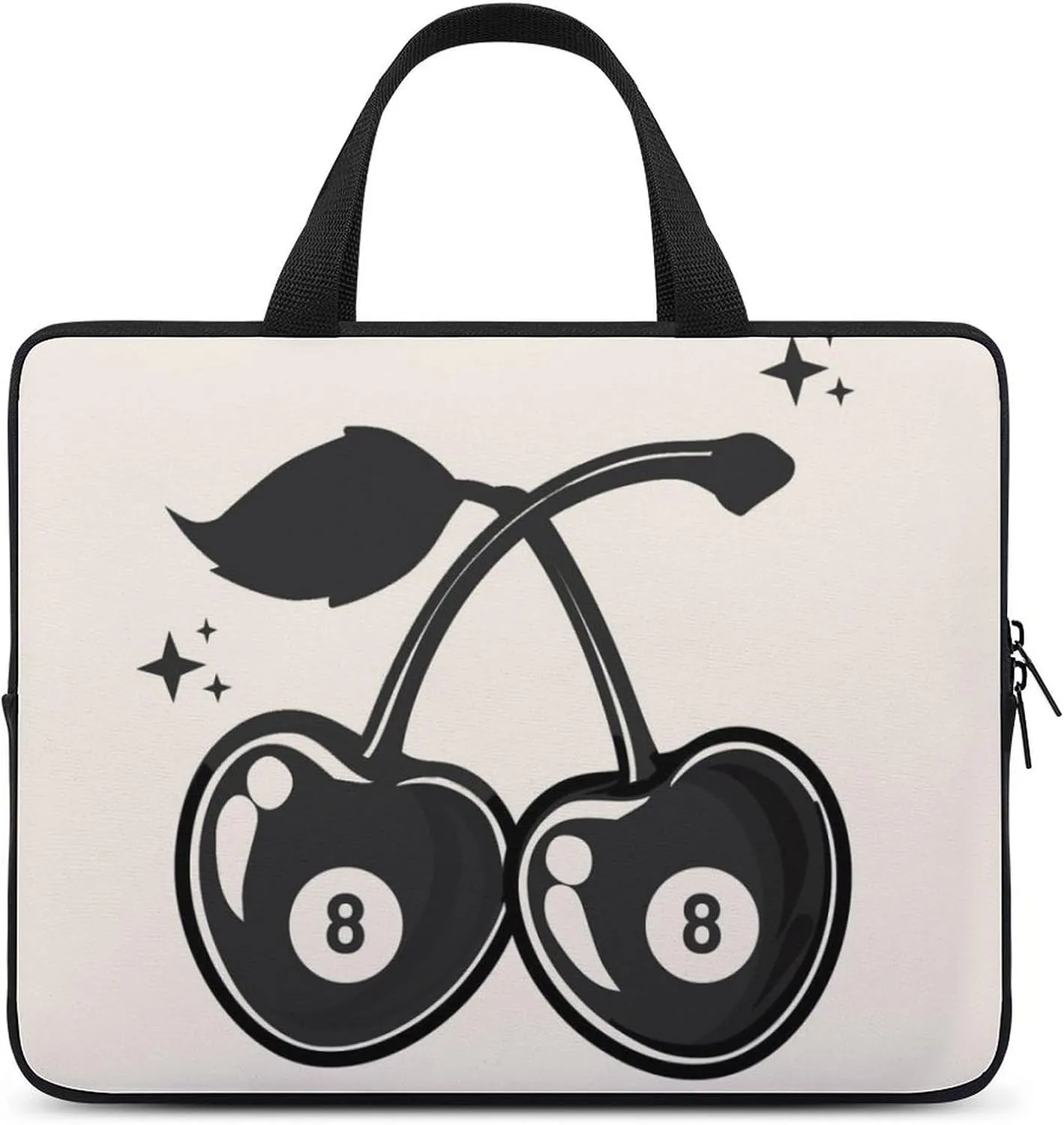 Black Billiard Ball Like Cherries Laptop Bag Laptop Case Computer Messenger Bag with Adjustable Shoulder Strap