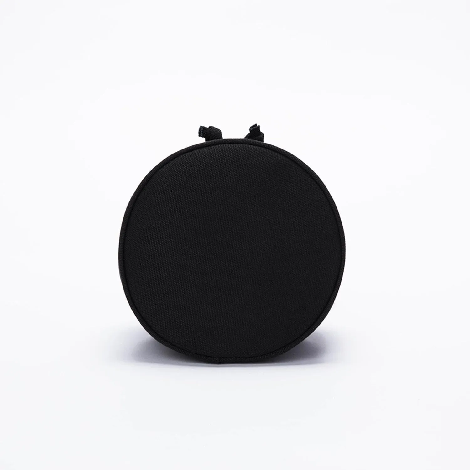 Black Drawstring Crossbody Bag Nylon Fabric Large Capacity Organizer Bag with Gold Tone Hardware