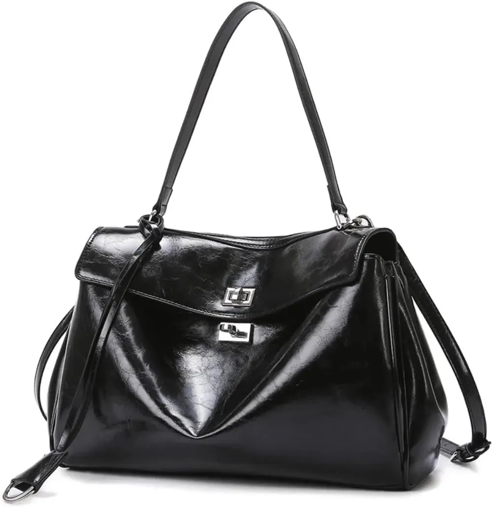 Black Tote Bag Shoulder Bag Large Casual HandBag Work College Purses for Women