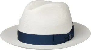Black Trim Small Panama Hat Women/Men Nature-Blue 7 5/8
