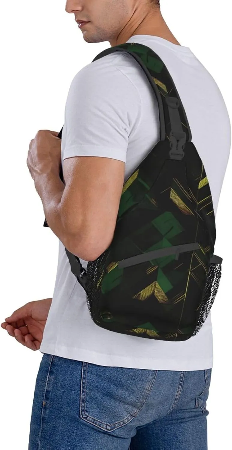 Black White Marble Texture Crossbody Bag Chest Shoulder Bag Small Casual Backpack Suitable For Women Men Hiking