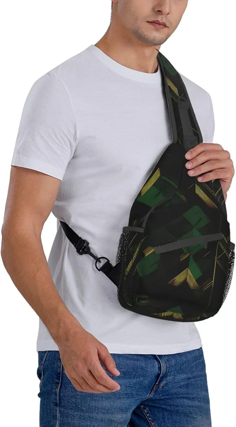 Black White Marble Texture Crossbody Bag Chest Shoulder Bag Small Casual Backpack Suitable For Women Men Hiking