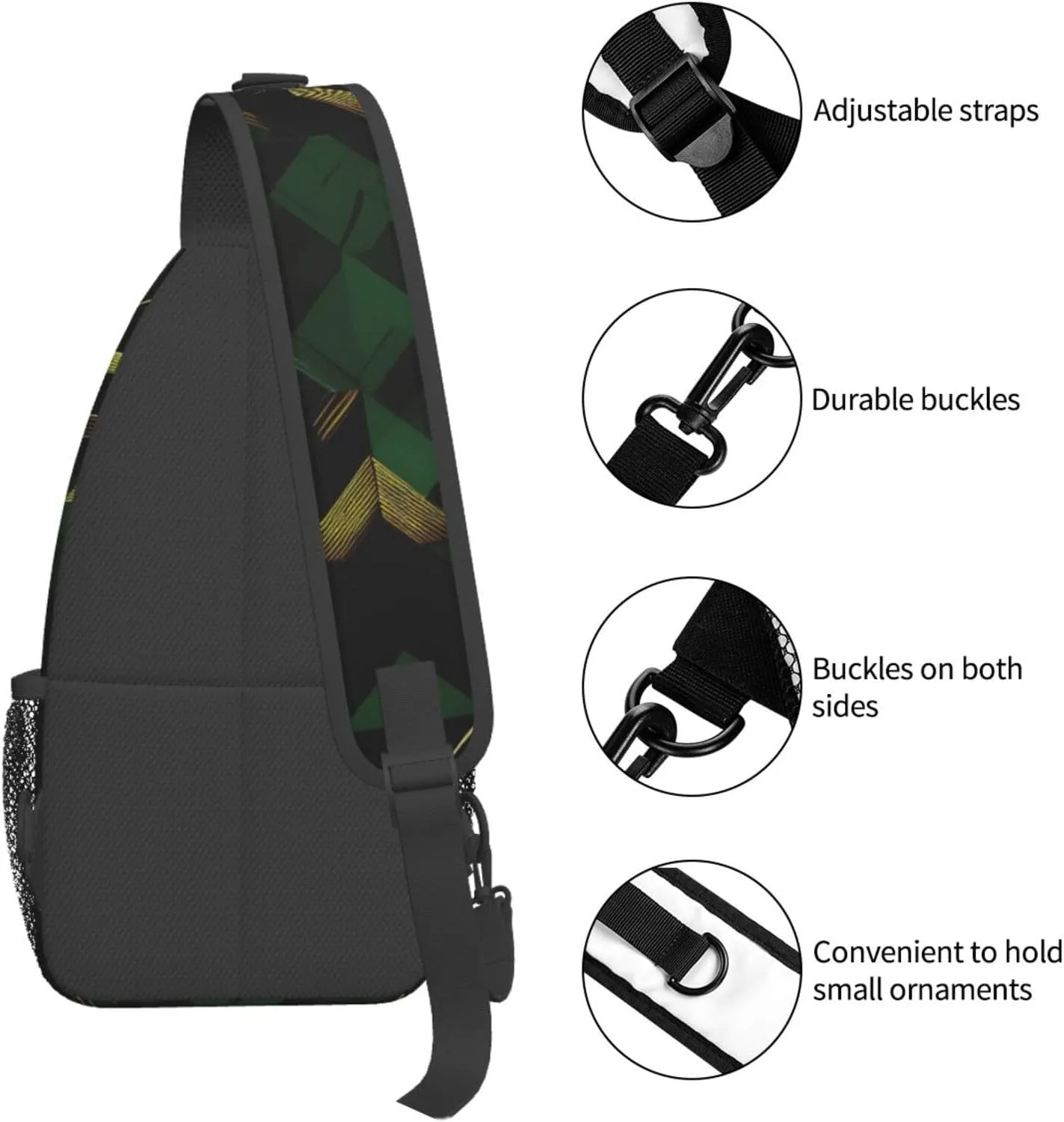 Black White Marble Texture Crossbody Bag Chest Shoulder Bag Small Casual Backpack Suitable For Women Men Hiking