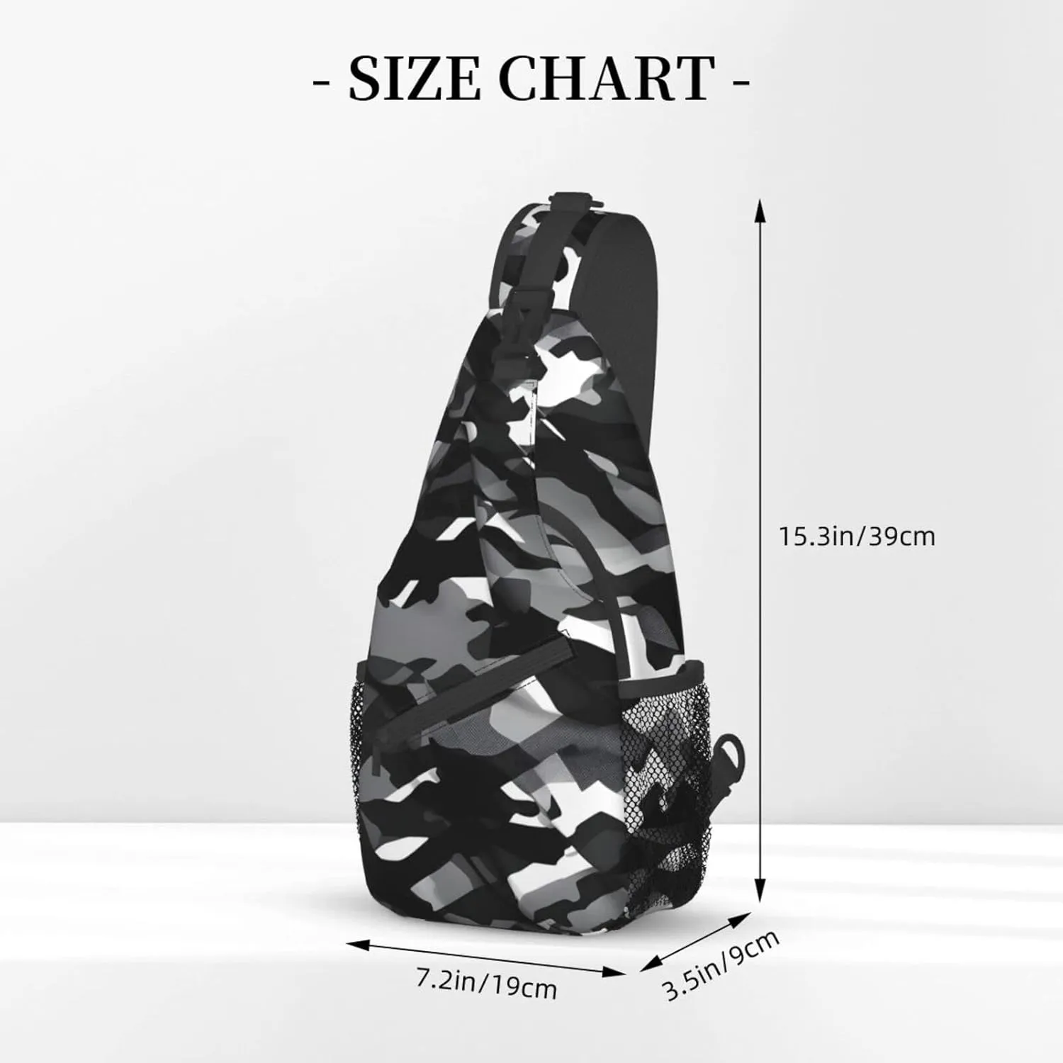 Black White Marble Texture Crossbody Bag Chest Shoulder Bag Small Casual Backpack Suitable For Women Men Hiking