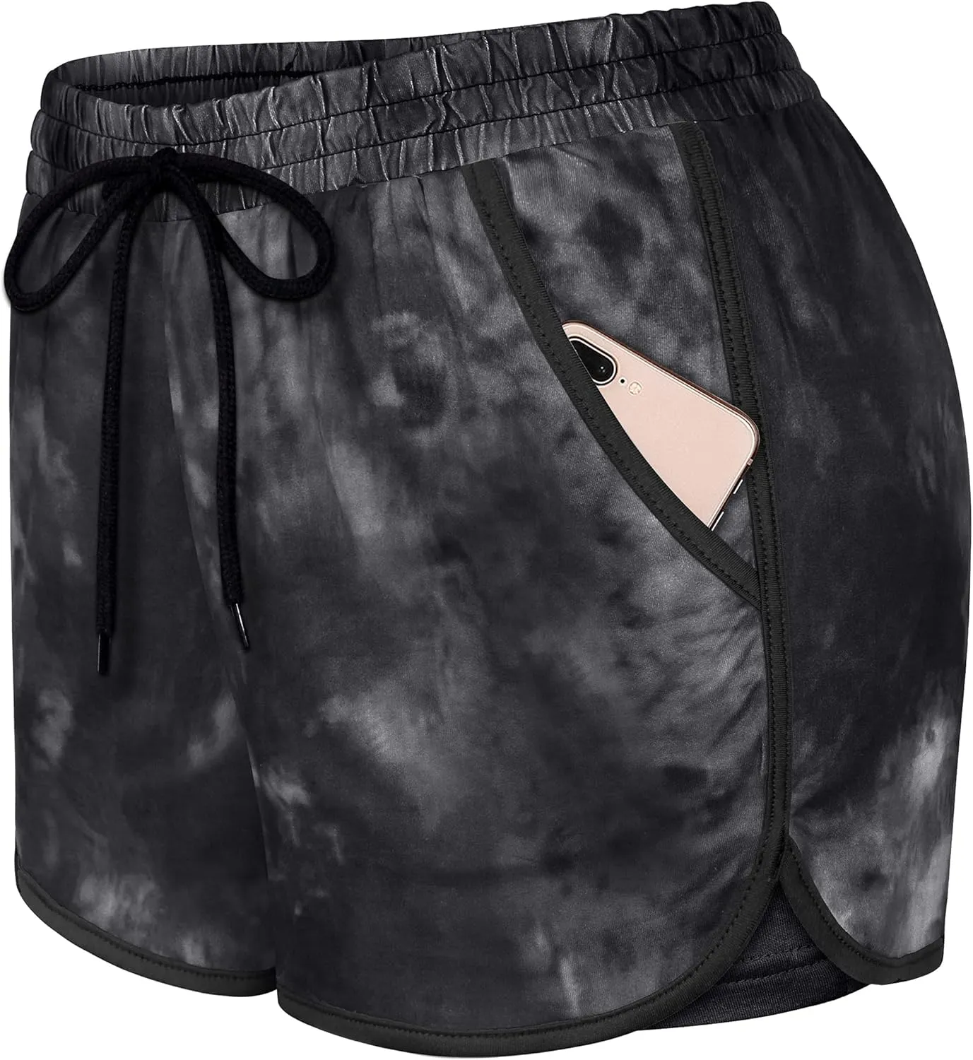 Blevonh Womens 2 in1 Running Athletic Workout Yoga Shorts with Pockets S-XXXL