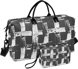 Bolaz Duffle Bag for Travel-Texture in Black and White， Easy Update Large Magnectic Sticker Refrigerator Magnets Decor Wash Machine Magnet Decals23"x26"