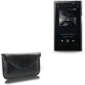BoxWave Case Compatible with Astell & Kern SE100 - Elite Leather Messenger Pouch, Synthetic Leather Cover Case Envelope Design - Jet Black