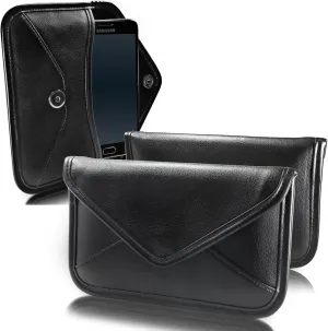 BoxWave Case Compatible with Schlage Encode Camelot Touchscreen Deadbolt - Elite Leather Messenger Pouch, Synthetic Leather Cover Case Envelope Design - Jet Black
