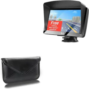 BoxWave Case Compatible with Xgody 706F - Elite Leather Messenger Pouch, Synthetic Leather Cover Case Envelope Design - Jet Black