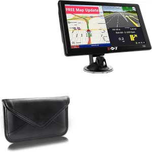 BoxWave Case Compatible with Xgody 735 - Elite Leather Messenger Pouch, Synthetic Leather Cover Case Envelope Design - Jet Black