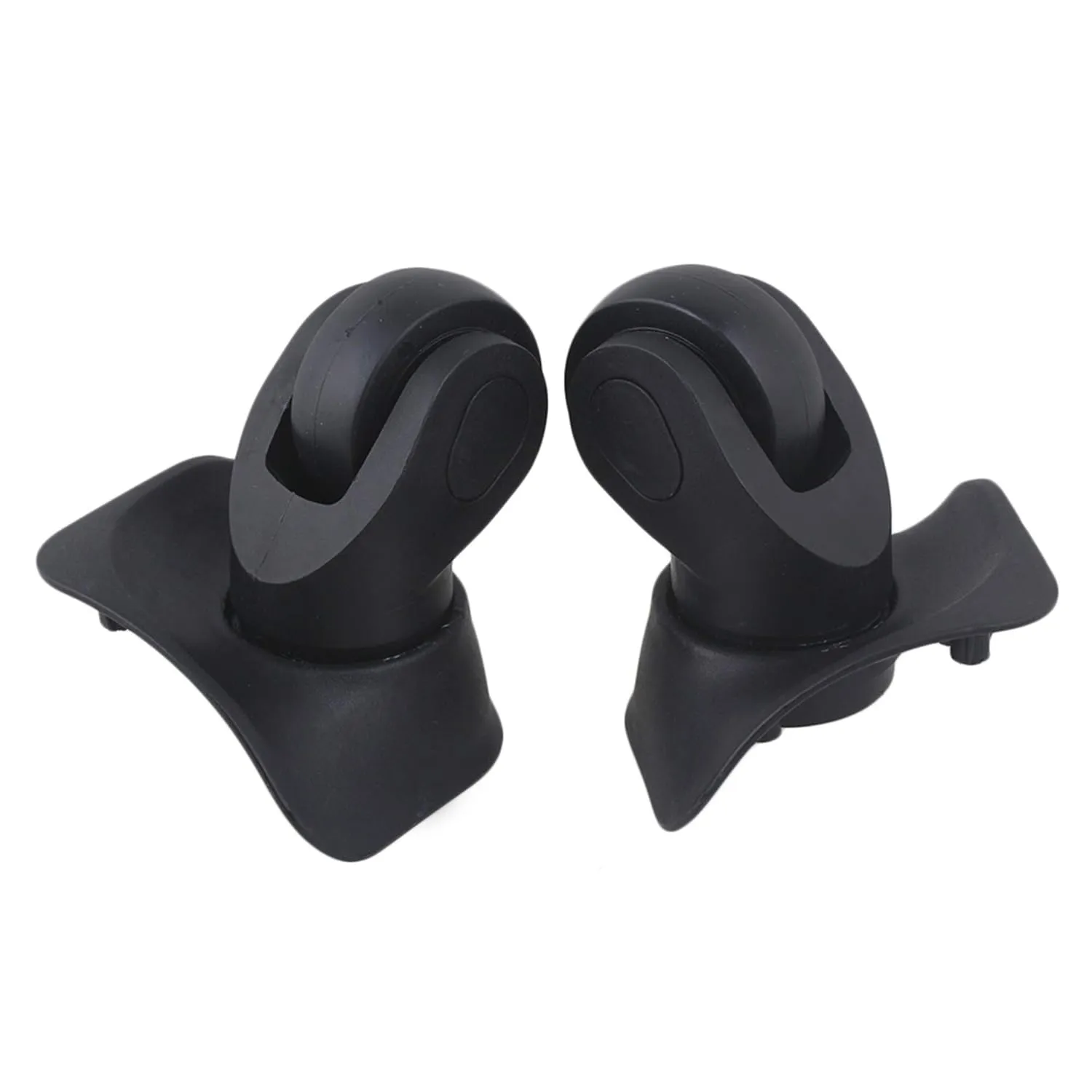 BQLZR Black Luggage Wheels Replacement Plastic Left & Right Swivel Luggage Suitcase Caster Wheels with 4 Holes,Hole Pitch (1.3"/1.54"/1.77"/1.18") 360 Degree Rotation