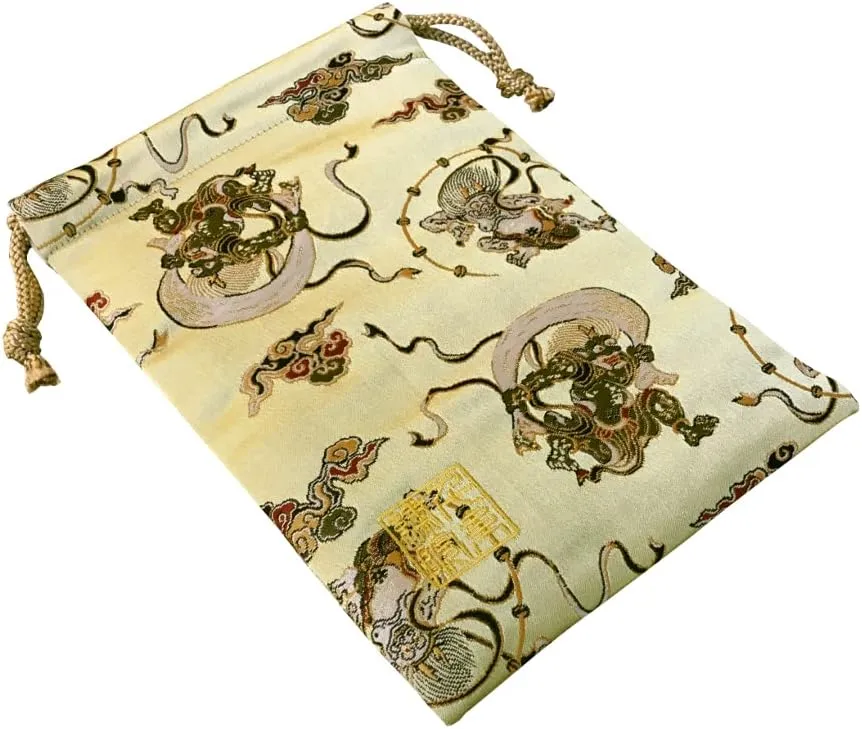 Brocade drawstring bag, lined with Nishijin brocade, 3, size M.