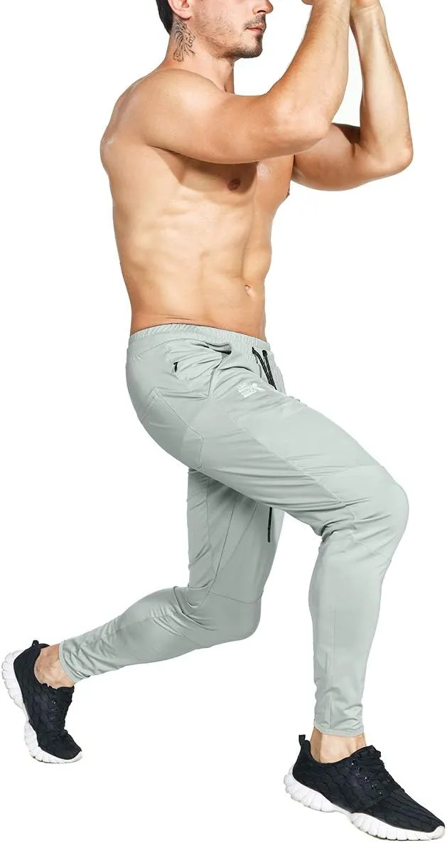 BROKIG Mens Lightweight Gym Jogger Pants,Men's Workout Sweatpants with Zip Pocket