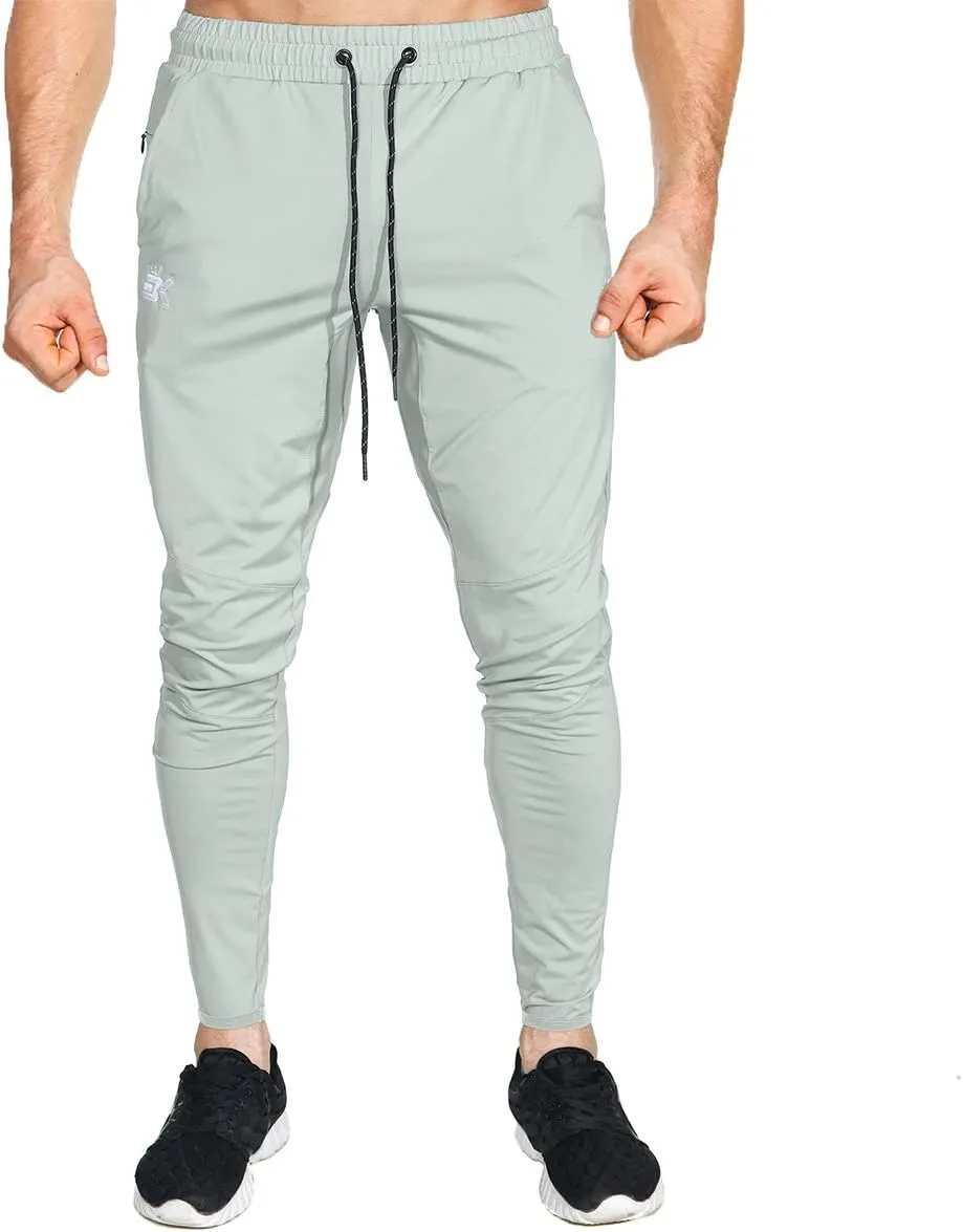 BROKIG Mens Lightweight Gym Jogger Pants,Men's Workout Sweatpants with Zip Pocket