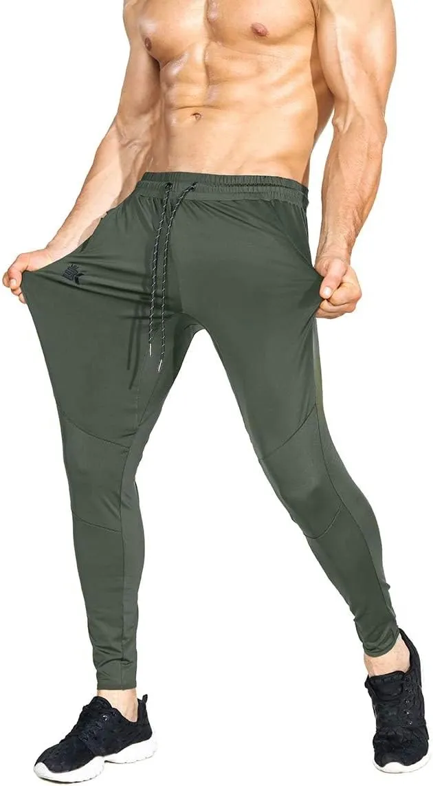 BROKIG Mens Lightweight Gym Jogger Pants,Men's Workout Sweatpants with Zip Pocket