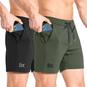 BROKIG Men's Lightweight Gym Shorts,Bodybuilding Quick Dry Running Athletic Workout Shorts for Men with Pockets