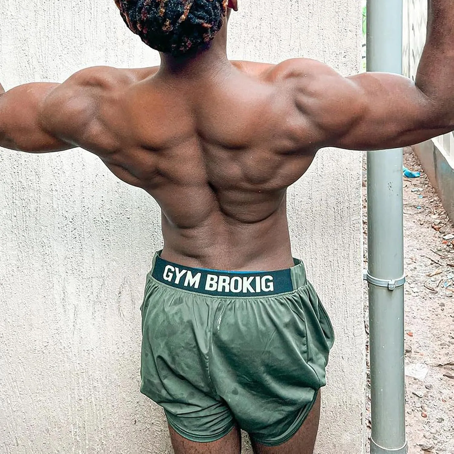 BROKIG Men's Lightweight Gym Shorts,Bodybuilding Quick Dry Running Athletic Workout Shorts for Men with Pockets