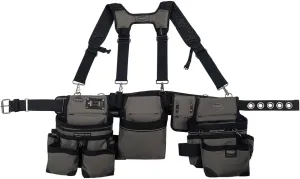 Bucket Boss 3 Bag Tool Bag Set with Suspenders in Grey, 55185