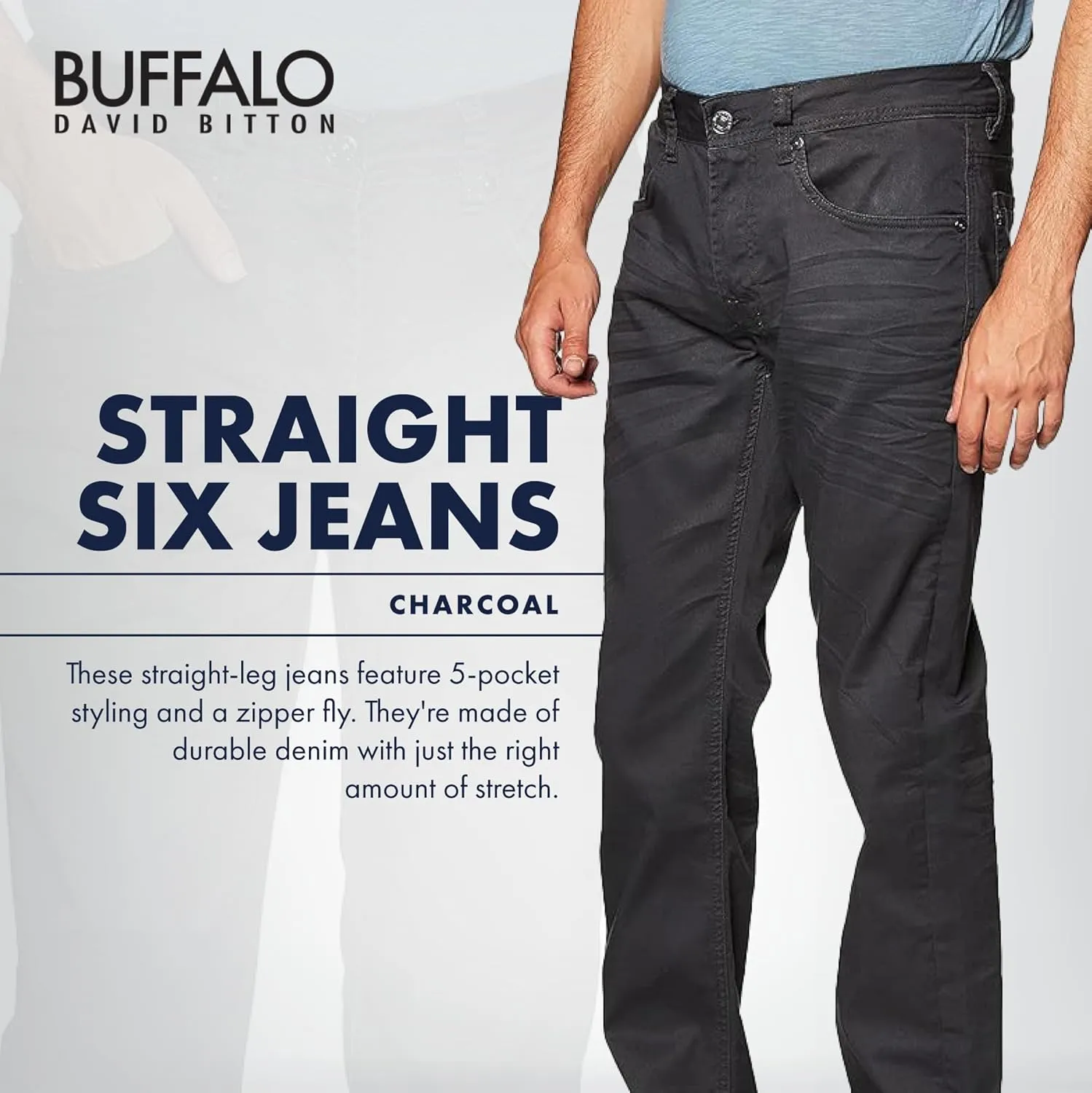 Buffalo David Bitton Men's Straight Six Jeans