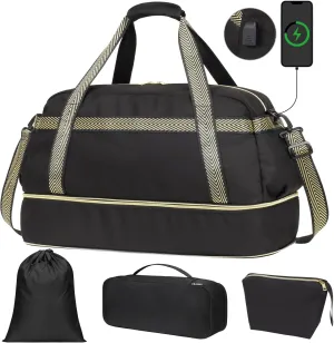 Cambond Weekender Bags for Women - Overnight Bags for Women Travel with Expandable Shoe Compartment and USB Charging Port