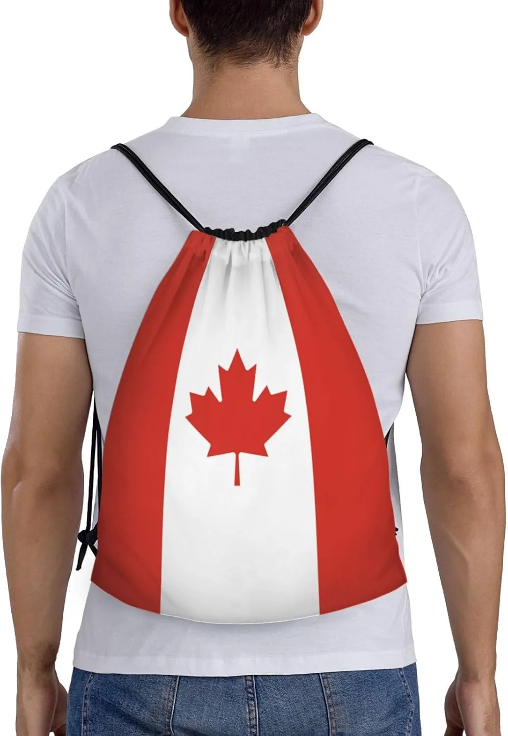 Canada Drawstring Backpack Yoga Beach Sackpack Lightweight Gym Sports String Canadians Bag Outdoor Decor M
