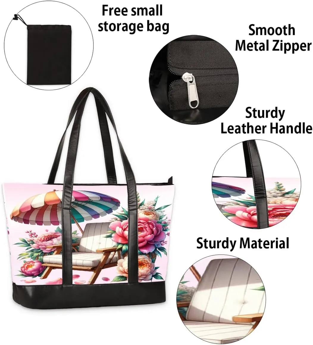 Canvas Laptop Tote Bag for Women Art Autism Word 15.6 Inch Large Capacity Computer Bag