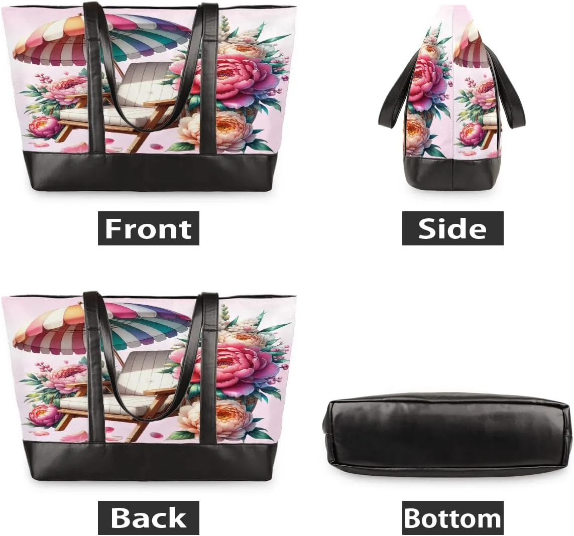 Canvas Laptop Tote Bag for Women Art Autism Word 15.6 Inch Large Capacity Computer Bag