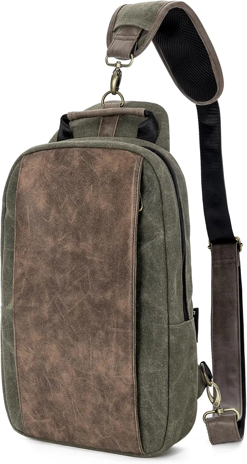 Canvas Messenger Bag Sling Bag Crossbody Shoulder Bag for Men Women Travel Work Satchel Bags