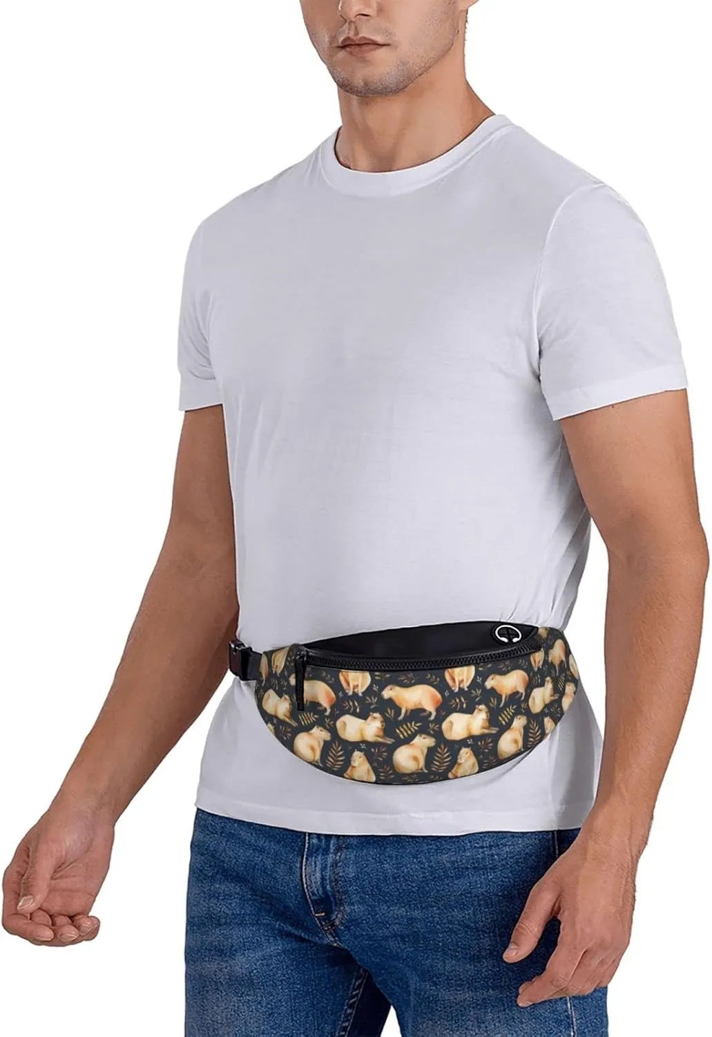 Capybara Fanny Pack Waist Bag Adjustable Belt Bag For Men Women Traveling Hiking Cycling Running