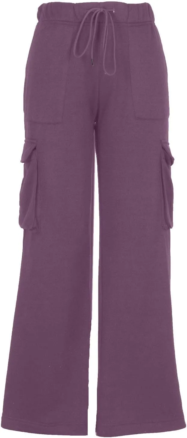 Cargo Sweatpants for Women Straight Wide Leg Drawstring Elastic Joggers Loose Trendy High Waisted Sweatpants