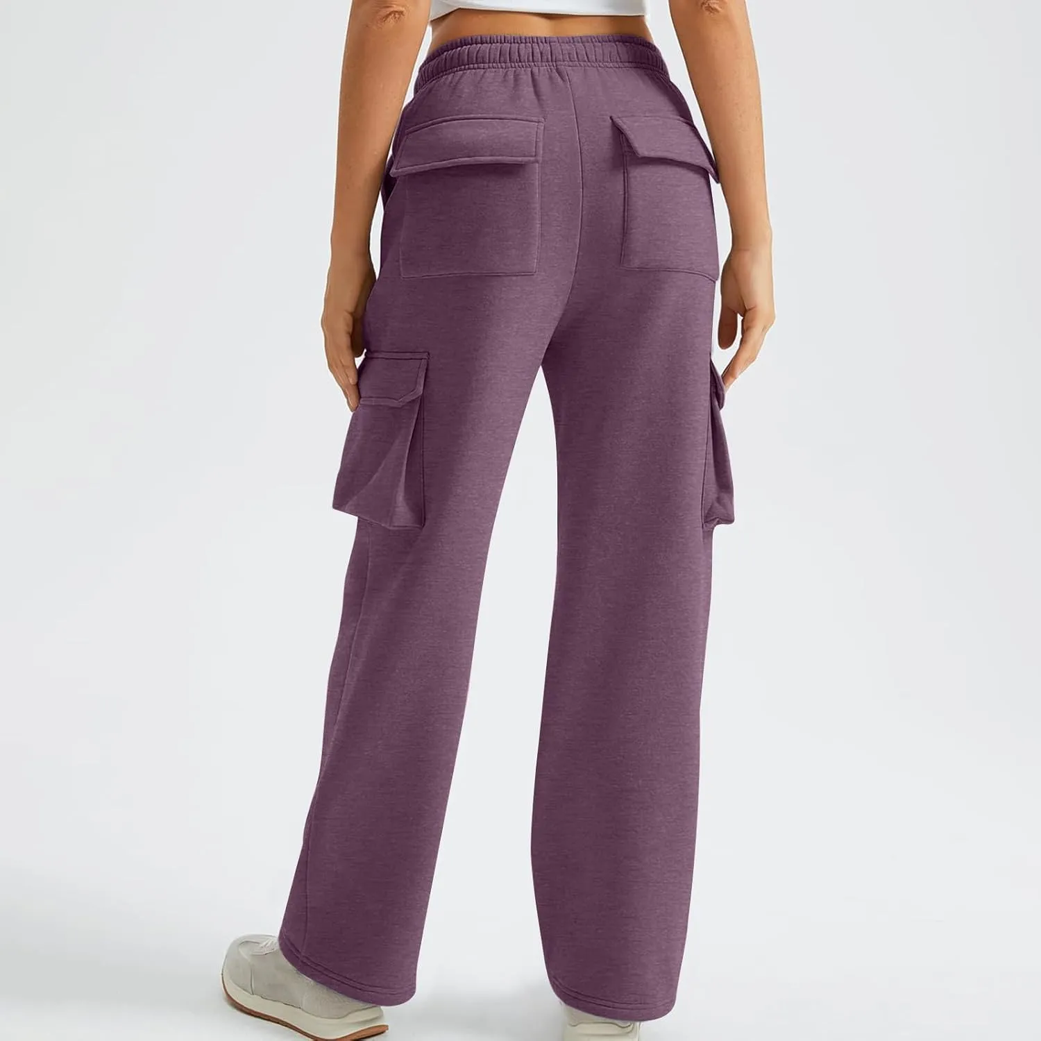 Cargo Sweatpants for Women Straight Wide Leg Drawstring Elastic Joggers Loose Trendy High Waisted Sweatpants