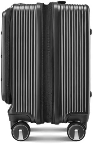 Carry On Luggage with Front Open Door &Laptop Interlayer, Hard Shell Suitcase Built-in Luggage Lock﻿ Rolling Luggage Bag with Wheels