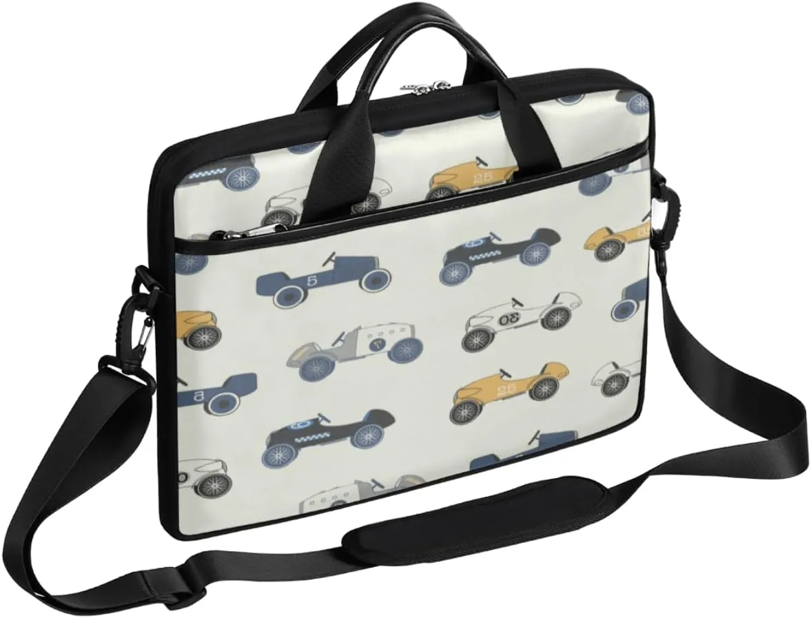 Cars Pattern Laptop Computer Bag Waterproof Shoulder Messenger Bag 13-15 inch Durable Laptop Tote Bag with Shoulder Strap Handle Lightweight Crossbody Briefcase