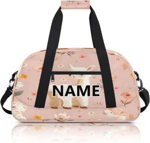 Cartoon Llama Mini Gym Bag 18 inch for Women Men Waterproof Custom Alpaca Cute Animal Travel Duffel Bag Carry On Overnight Tote Nurse Bag for Work Fitness Hiking