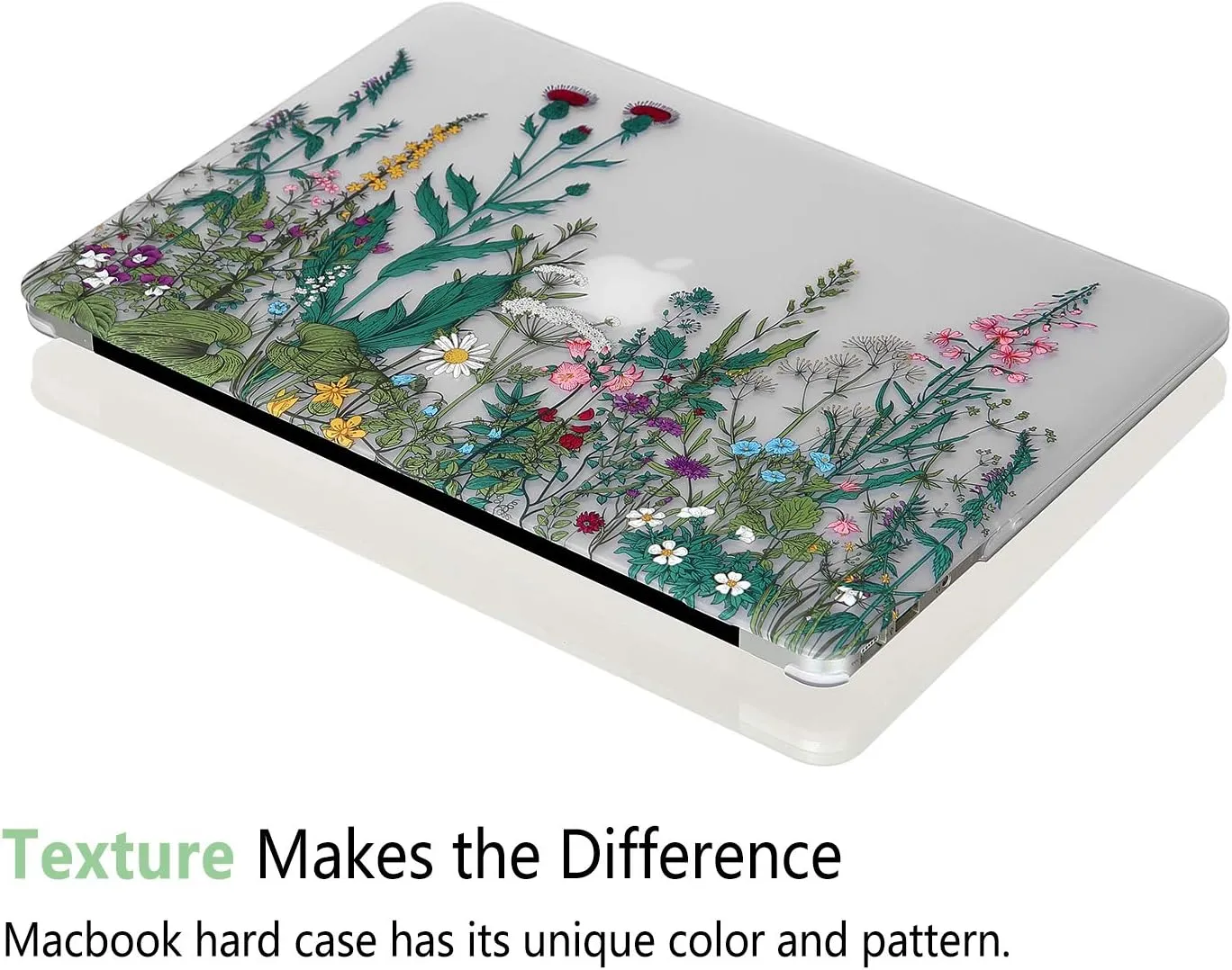 Case for MacBook Air 13 inch (A1466/A1369, 2010-2017 Release), 3D Effect Matte Clear See Through Hard Cover & Keyboard Cover Only Compatible Older Version Mac Air 13.3 inch - Garden Flowers