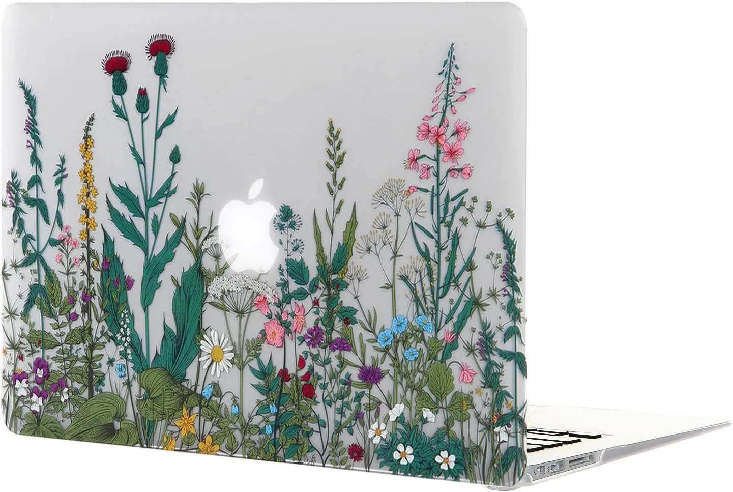 Case for MacBook Air 13 inch (A1466/A1369, 2010-2017 Release), 3D Effect Matte Clear See Through Hard Cover & Keyboard Cover Only Compatible Older Version Mac Air 13.3 inch - Garden Flowers