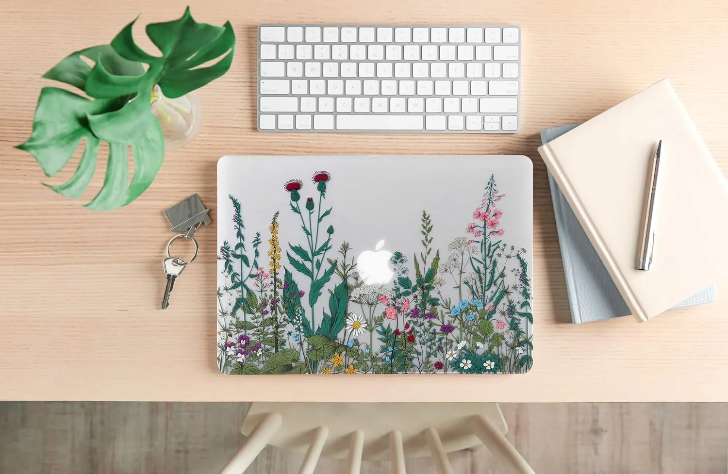 Case for MacBook Air 13 inch (A1466/A1369, 2010-2017 Release), 3D Effect Matte Clear See Through Hard Cover & Keyboard Cover Only Compatible Older Version Mac Air 13.3 inch - Garden Flowers