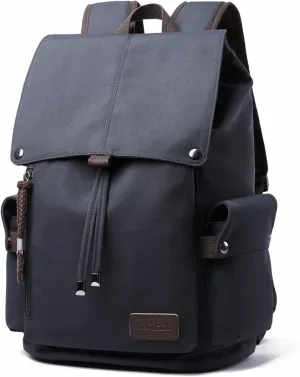 Casual Backpack for Men, Vintage Backpack Fits 15.6" Laptop Daypacks Backpack Purse Water Resistant for College Travel Hiking Climbing Business (Dark Blue)