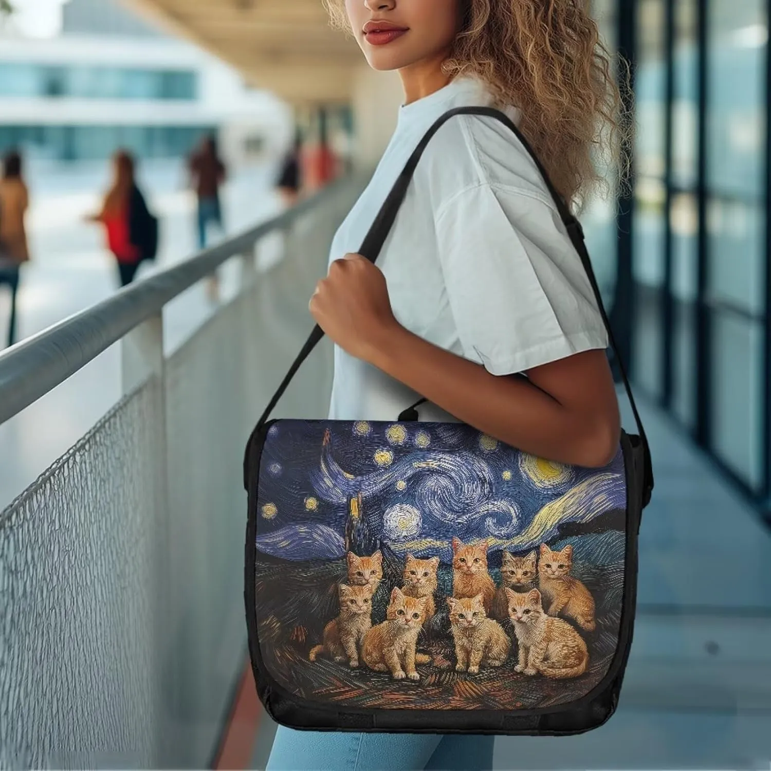 Casual Flap Crossbody Bag for Women Large Messenger Bag Vintage Men Shoulder Satchel Handbag for 15inch Laptop