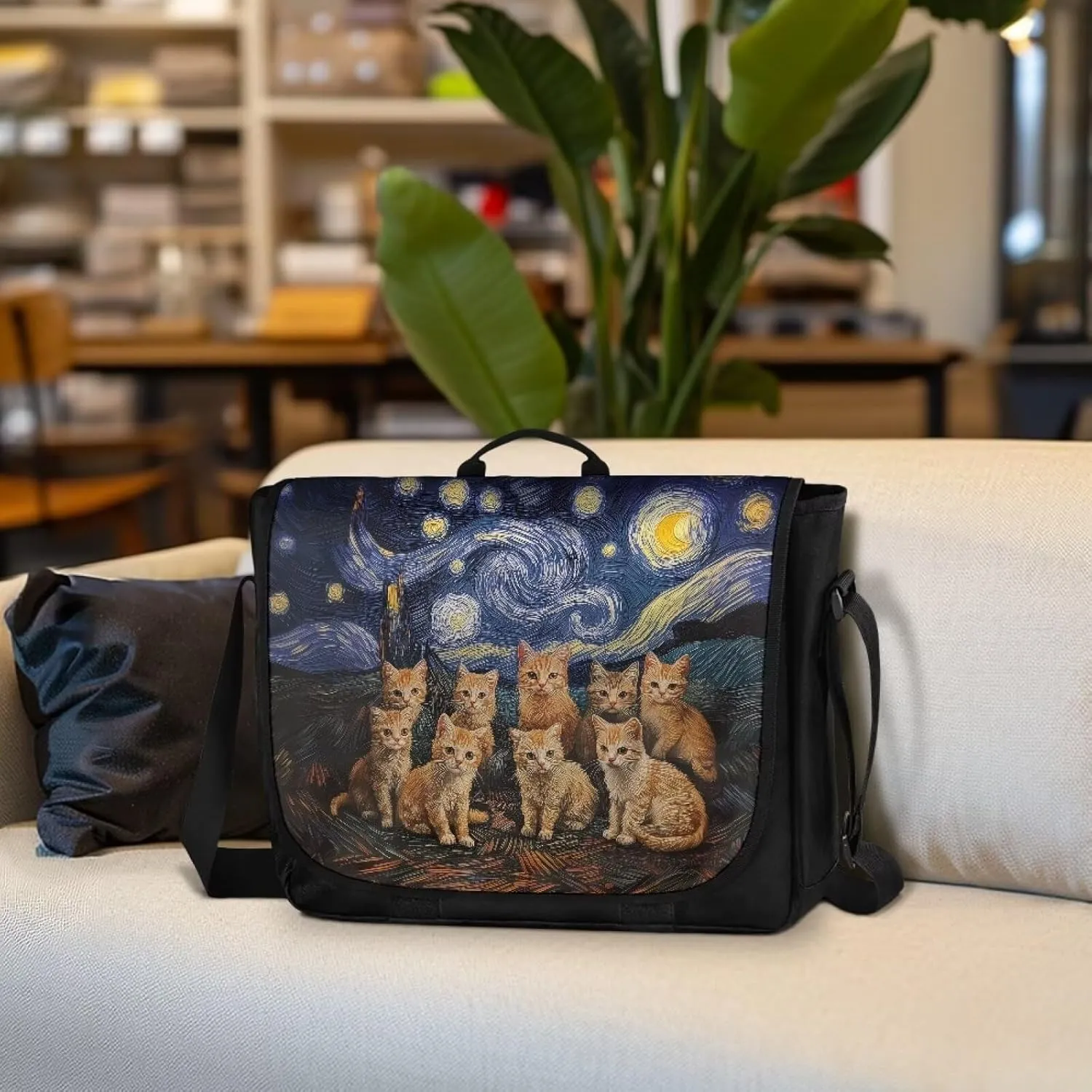 Casual Flap Crossbody Bag for Women Large Messenger Bag Vintage Men Shoulder Satchel Handbag for 15inch Laptop