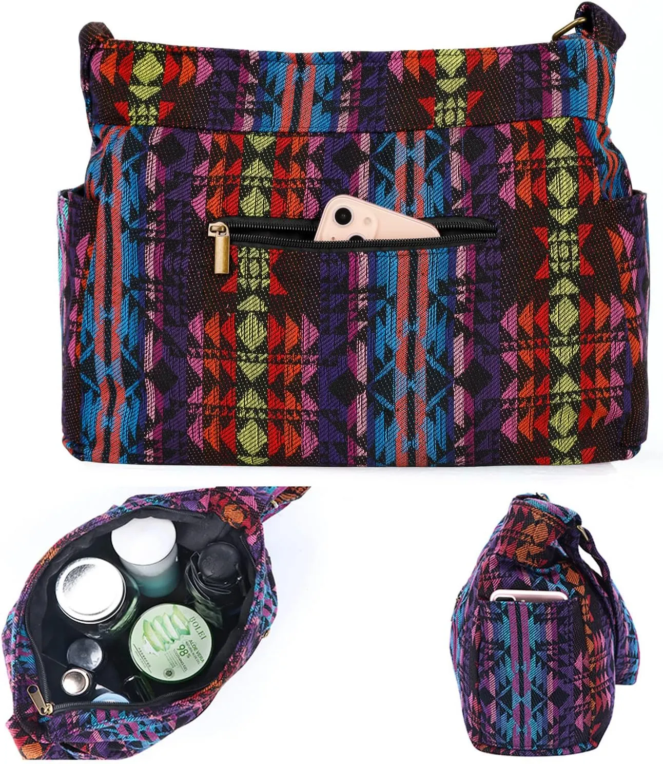 Casual Large Durable Fabric CrossBody Hobo Shoulder Messenger Travel Purse Wallet Handbag Tote Bag