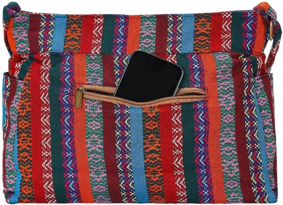Casual Large Durable Fabric CrossBody Hobo Shoulder Messenger Travel Purse Wallet Handbag Tote Bag