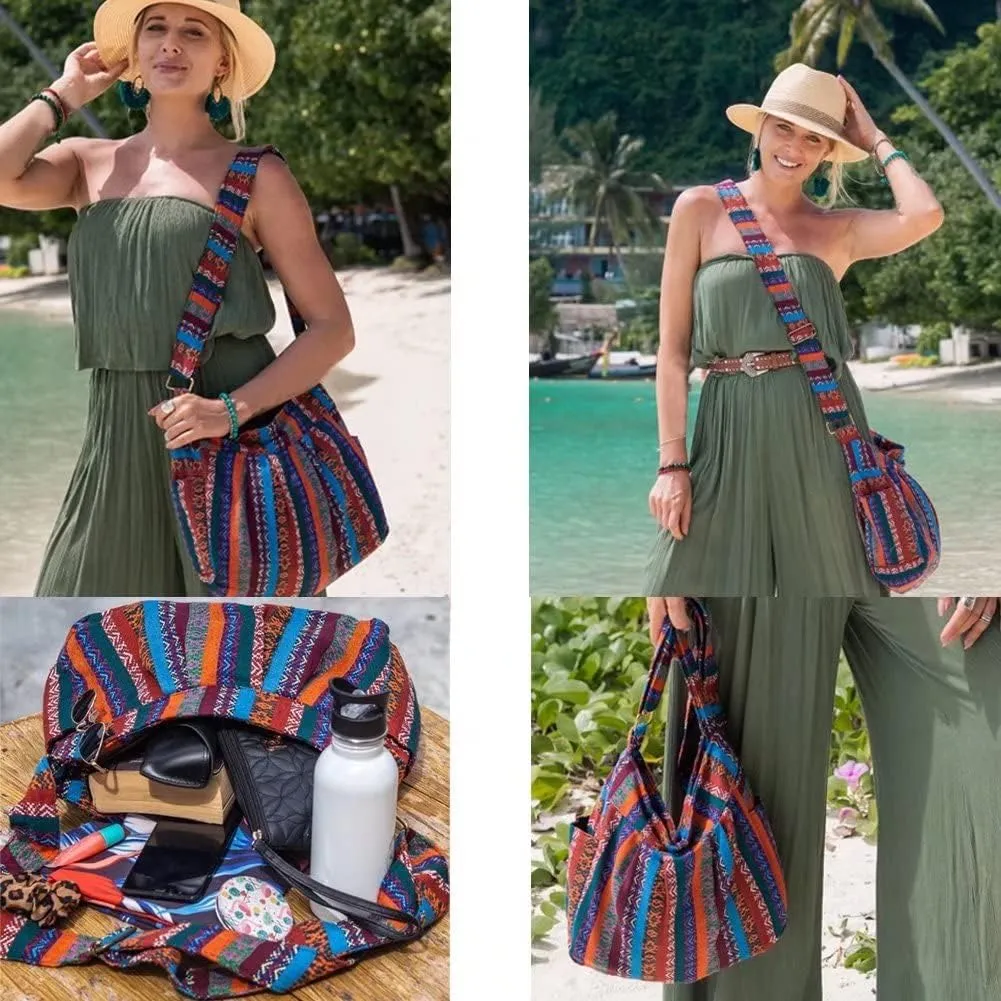 Casual Large Durable Fabric CrossBody Hobo Shoulder Messenger Travel Purse Wallet Handbag Tote Bag