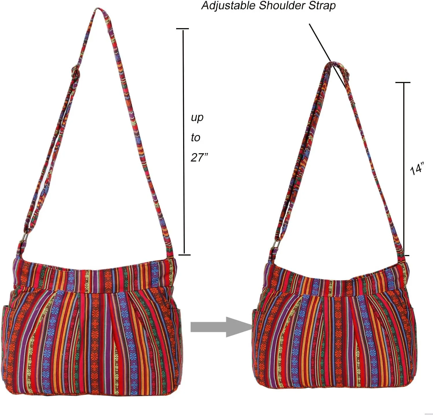 Casual Large Durable Fabric CrossBody Hobo Shoulder Messenger Travel Purse Wallet Handbag Tote Bag