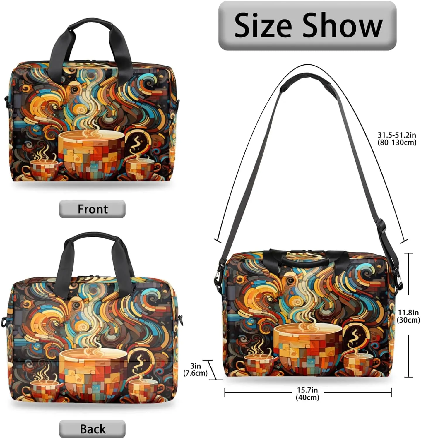 cfpolar Laptop Bag Laptop Satchel Briefcase Adjustable shoulder Carrying for 15 inch-16 inch Laptop-3