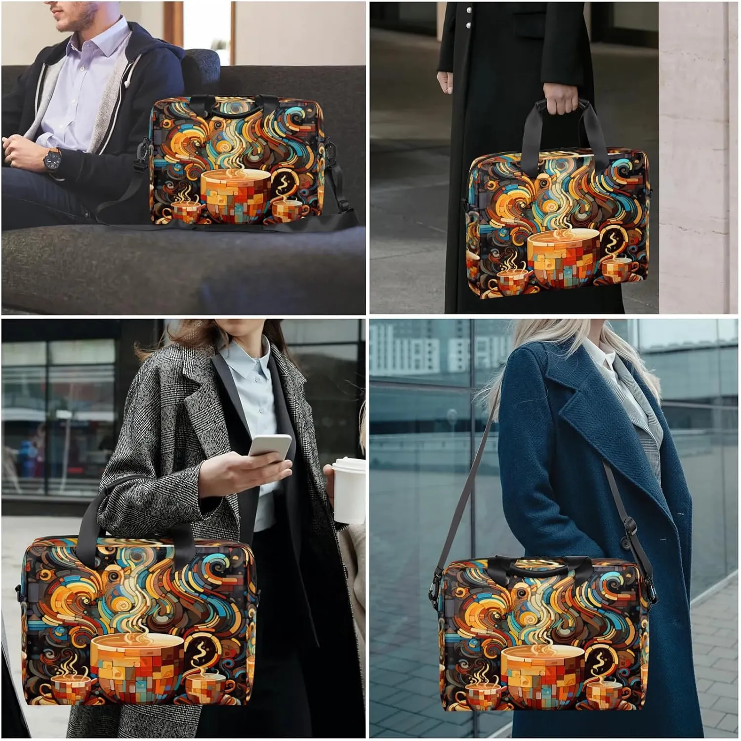 cfpolar Laptop Bag Laptop Satchel Briefcase Adjustable shoulder Carrying for 15 inch-16 inch Laptop-3