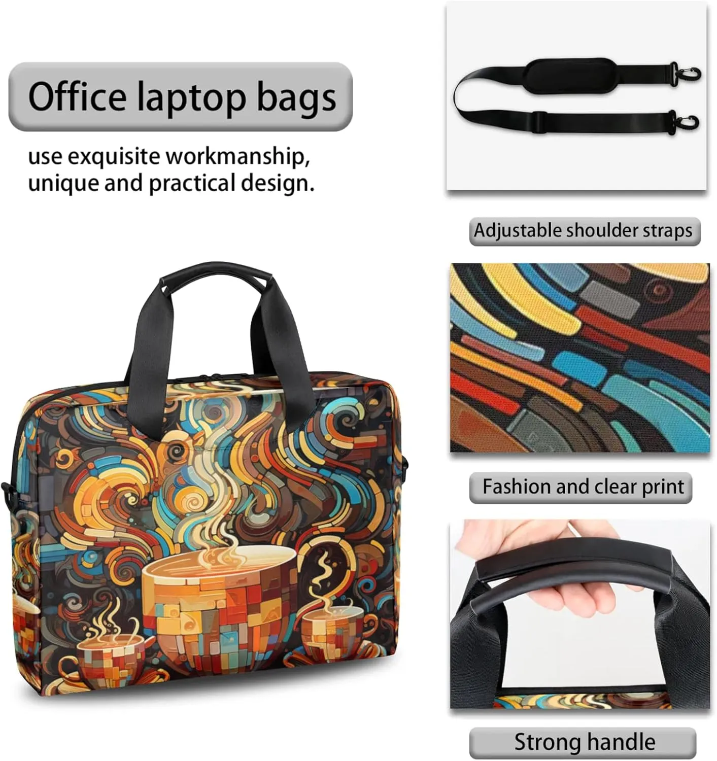 cfpolar Laptop Bag Laptop Satchel Briefcase Adjustable shoulder Carrying for 15 inch-16 inch Laptop-3
